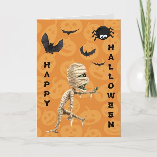 Carte Marche mignonne Zombie Enfants Halloween (Devant)