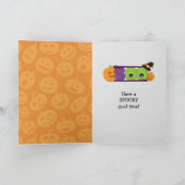 Carte Marche mignonne Zombie Enfants Halloween (Intérieur)