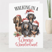Carte Marcher Dans Une Weenie Wonderland Chien Noël (Devant)