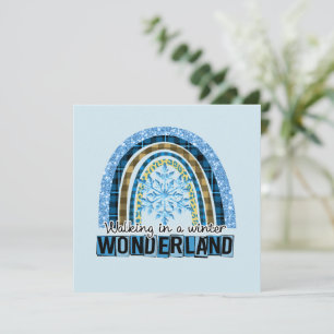 Carte Marcher dans une Wonderland d'hiver Blue Rainbow