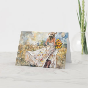 Carte Marcher vers Forever avec des tournesols