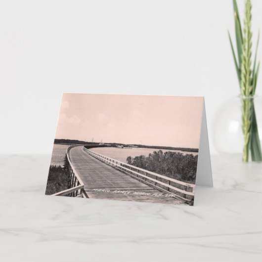 Carte Marco Bridge, île de Marco, Floride, années 1930 (Devant)