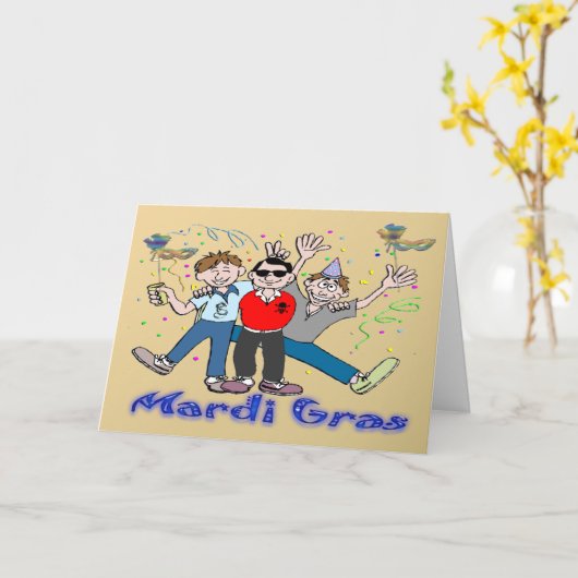 Carte Mardi Gras (Fleur jaune)