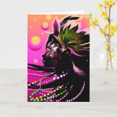 Carte Mardi gras (Fleur jaune)