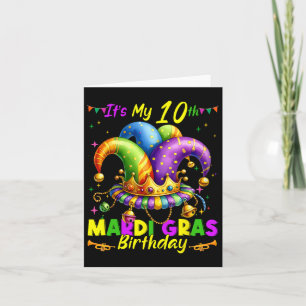 Carte Mardi Gras 10e anniversaire Gras Mardi 10 ans