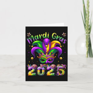 Carte Mardi Gras 2025 Jester tenue enfants filles garçon