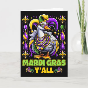 Carte Mardi Gras à vous tous Canard Fleur-de-lis Parade