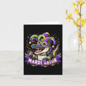 Carte Mardi Gras Alligator Mardigator (Fleur jaune)