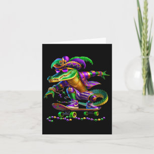 Carte Mardi Gras Alligator Skateboard Kids Homme Patinag