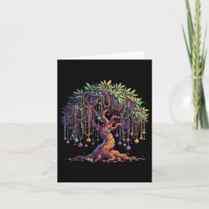 Carte Mardi Gras Arbre Perles Gras Mardi Carnaval Hommes