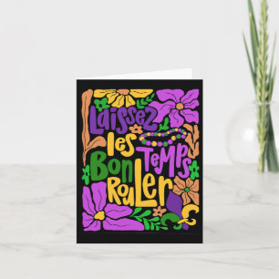 Carte Mardi Gras Boho Laissez Les Bon Temps Rouler Fleur