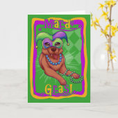 Carte Mardi Gras Chien (Fleur jaune)