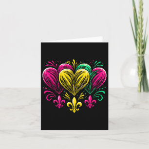 Carte Mardi Gras Coeurs Mignonne tenue femmes filles 202