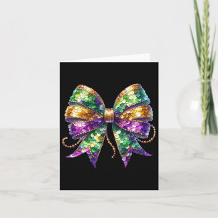 Carte Mardi Gras Coquette Bow Gros Mardi Nouvelle-Orléan