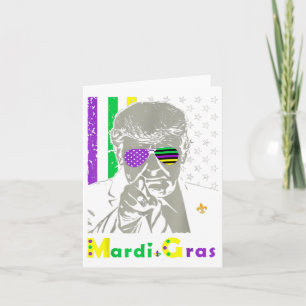 Carte Mardi Gras Costume Donald Trump Us Drapeau Drôle T