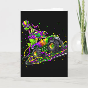 Carte Mardi Gras dinosaure monster truck drôle hommes ga