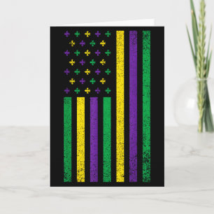 Carte Mardi Gras Drapeau Américain Carnaval Patriotique 