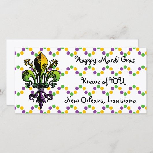 Carte Mardi Gras Fleur (Devant / Derrière)