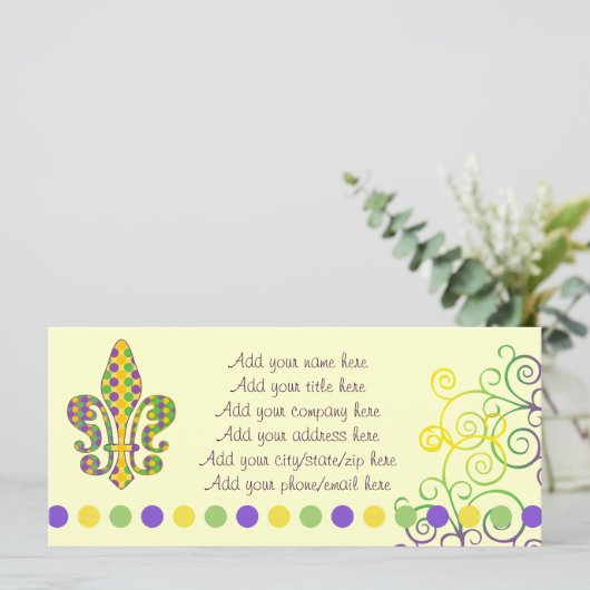 Carte Mardi Gras Fleur de Dots (Debout devant)