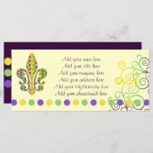 Carte Mardi Gras Fleur de Dots (Devant / Derrière)