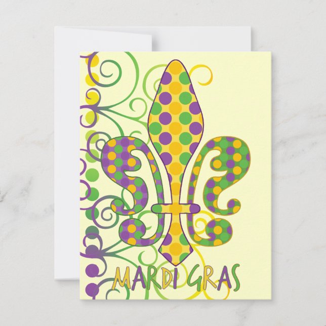 Carte Mardi Gras Fleur de Dots (Devant)