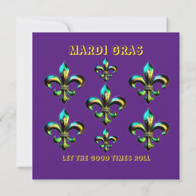 Carte Mardi Gras Fleur De Lis (Devant)