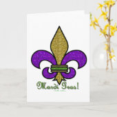 Carte Mardi Gras Fleur De Lis Coloré (Fleur jaune)