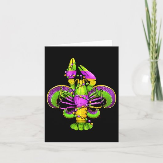 Carte Mardi Gras Fleur De Lis Crawfish Costume léopard (Devant)