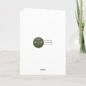 Carte Mardi Gras Gold et vert Peacock Feature Masque (Dos)