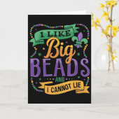 Carte Mardi Gras I Like Big Beads And I Cannot Lie Funny (Fleur jaune)