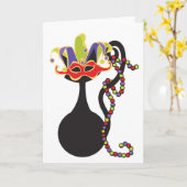 Carte Mardi Gras Kitty (Fleur jaune)