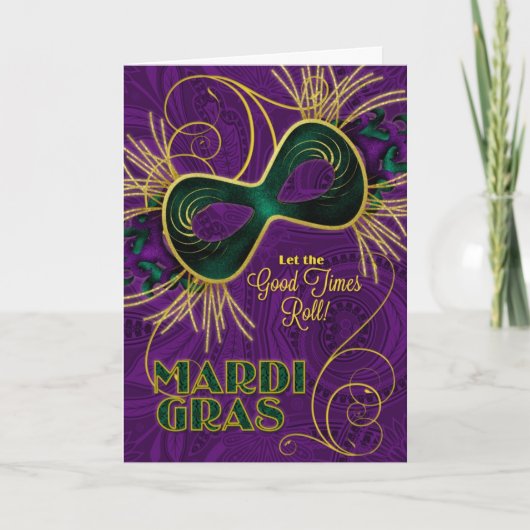 Carte Mardi Gras Laissez les bons moments rouler ! (Devant)