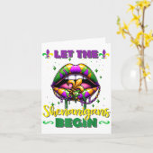 Carte Mardi Gras Let The Shenanigans Begin Lips Kids Men (Fleur jaune)
