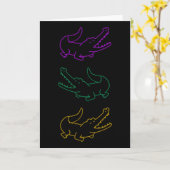 Carte Mardi Gras mardi gras Alligators Violet Vert Et (Fleur jaune)