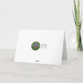 Carte Mardi Gras Masque de plumes vert et doré (Dos)