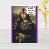 Carte Mardi gras Mona Lisa (Fleur jaune)