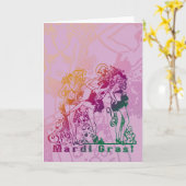 Carte Mardi Gras montre (Fleur jaune)