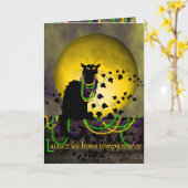 Carte Mardi gras Noir de conversation (Fleur jaune)