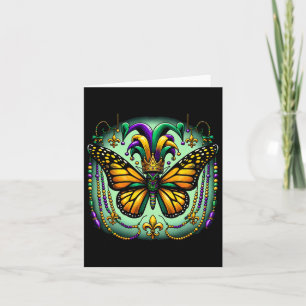 Carte Mardi Gras Papillon Monarque Bouffon