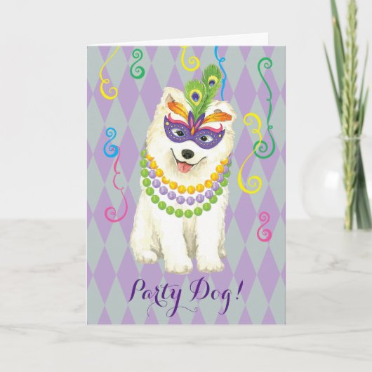 Carte Mardi Gras Samoyed (Devant)