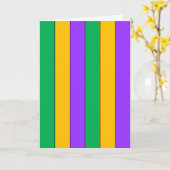 Carte Mardi Gras Stripes Motif violet vert jaune (Fleur jaune)