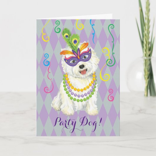 Carte Mardi Gras Westie (Devant)