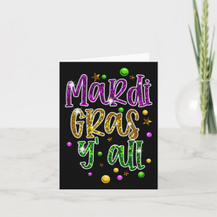 Carte Mardi Gras Yall Funny Vinatte Parti de la Nouvelle