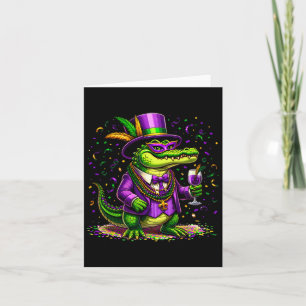 Carte Mardigator Mardi Gras Alligator Costume Hommes Fem