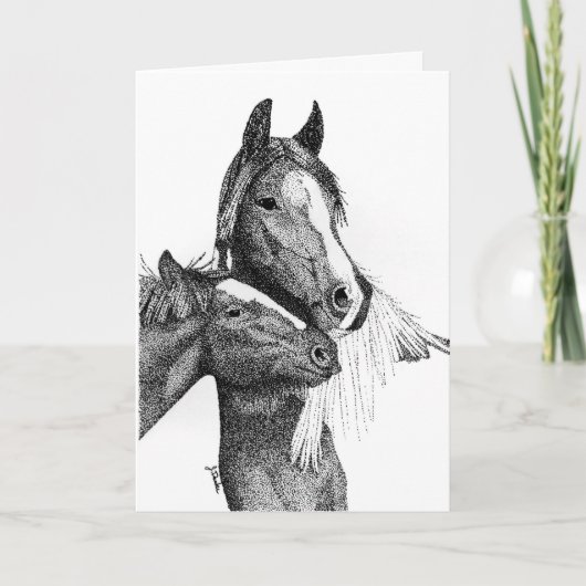 Carte Mare et Foal Mother's Day Card (Devant)