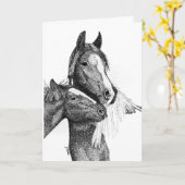 Carte Mare et Foal Mother's Day Card (Fleur jaune)