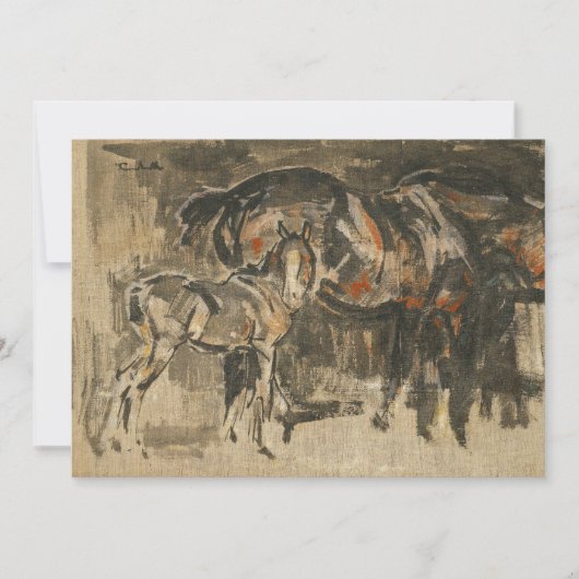 Carte Mare et poulain | Joseph Crawhall (Devant)