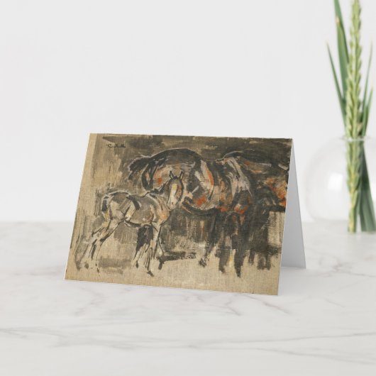 Carte Mare et poulain | Joseph Crawhall (Devant)