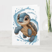 Carte Mare Turtle Noël Aquarelle de Noël (Devant)