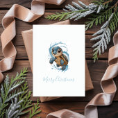 Carte Mare Turtle Noël Aquarelle de Noël